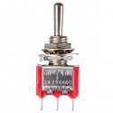 Red 3 Pin ON-OFF-ON 3 SPDT Small Toggle Switch AC 6A/125V 3A/250V