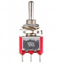 Red 3 Pin ON-OFF-ON 3 SPDT Small Toggle Switch AC 6A/125V 3A/250V