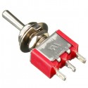 Red 3 Pin ON-OFF-ON 3 SPDT Small Toggle Switch AC 6A/125V 3A/250V