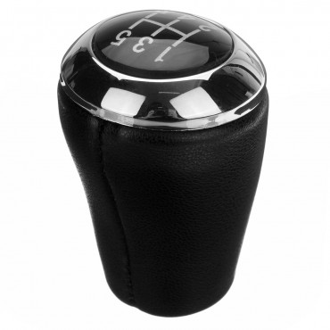 5-Speed PU Leather Car Gear Shift Knob Stick Shifter Head Black For Mazda 3 5 6