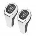 5/6 Speed Manual Gear Shift Knob PU Leather Chrome For BMW 1 3 5 6 Series E90 E91 E92 X1 X3 X5