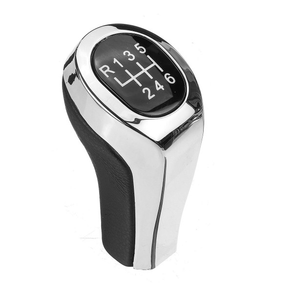 5/6 Speed Manual Gear Shift Knob PU Leather Chrome For BMW 1 3 5 6 Series E90 E91 E92 X1 X3 X5