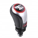 6 Speed Car Gear Shift Knob PU Leather Black/Silver For VW Golf MK5 MK6 MK7