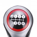 6 Speed Car Gear Shift Knob PU Leather Black/Silver For VW Golf MK5 MK6 MK7