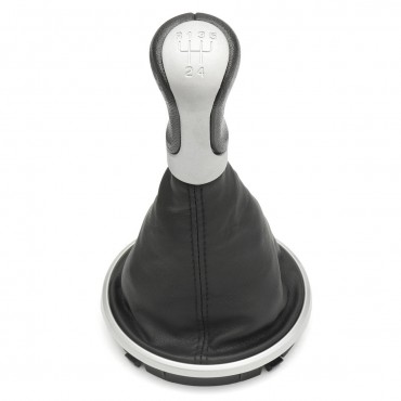 Car 5 Speed Gear Shift Knob Stick Gaiter Boot Sliver Cap For Skoda For Fabia MK2 Roomster