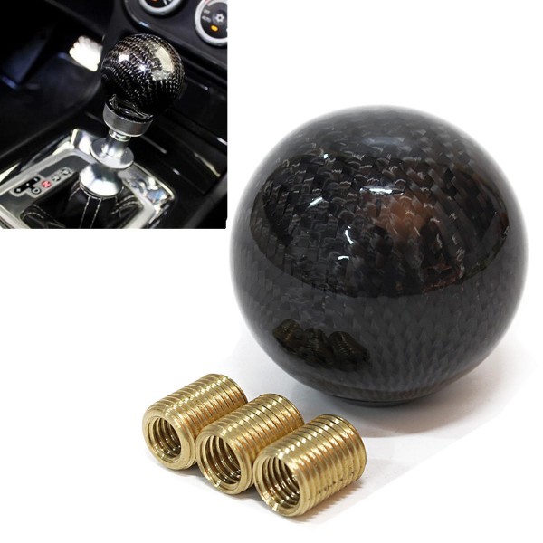 Carbon Fiber 5 6 Speed MT Fit Manual Transmission Gear Shift Knob Shifter Black