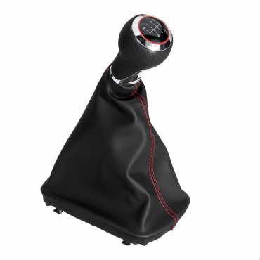 PU Leather 6 Speed Shifter Gear Shift Knob with Boot Cover Handle For Audi A3 S3 8p A4 S4 Q5