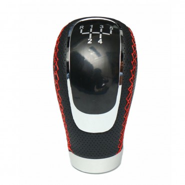 Universal Black PU Leather Manual Car Gear Shift Knob Shifter Lever Handle Stick