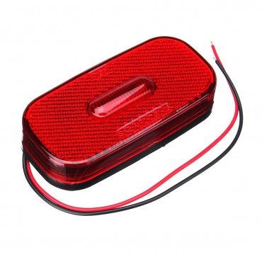 12-24V LED Oblong Side Marker Lights Car Caravan RV Clearance Indicator Lamp Red