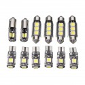 12PCS Car Interior LED Lights Kit T10 BA9S Festoon Dome Bulb White for BMW E36 3 Serie Convertible 1992-1998