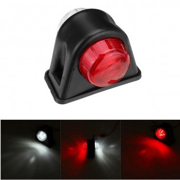 12V 24V 8 LED Side Marker Lights Indicator Rubbers Lamp Red+White For Trailer Truck Caravan Van