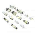 14PCS LED Interior Lights Kit T10 1157 36mm Festoon Dome License Plate Bulbs White