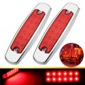 2PCS 12 LED Side Marker Clearance Light Sealed Flood Fish Shape for Truck Trailer RV 12-24V