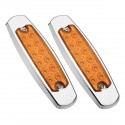 2PCS 12 LED Side Marker Clearance Light Sealed Flood Fish Shape for Truck Trailer RV 12-24V