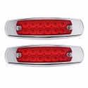 2PCS 12 LED Side Marker Clearance Light Sealed Flood Fish Shape for Truck Trailer RV 12-24V