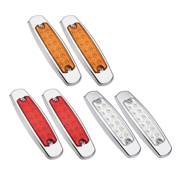 2PCS 12 LED Side Marker Clearance Light Sealed Flood Fish Shape for Truck Trailer RV 12-24V