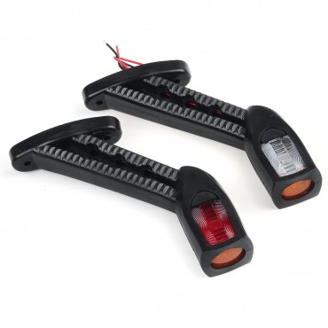 2PCS 24V LED Side Marker Lights Outline Lamp Red White Ambe for Car Truck Trailer