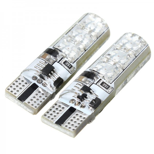 2PCS T10 RGB 6SMD LED Car Side Marker Lights Dome Reading Lights Lamp Bulb with Remote Control