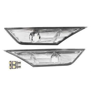 2Pcs Front Left Right Car Clear Lens Bumper Side Marker Lights Plate Lamp for Honda Civil 10TH 16-18