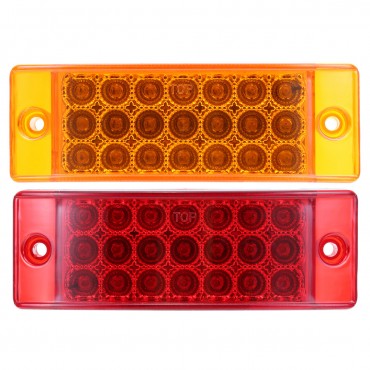 6Inch 12V 2W 0.2A 21LED Car Rectangle Side Marker Lights Indicator Lamp for Truck Trailer