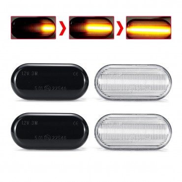 Dynamic Flowing LED Side Marker Indicator Lights Repeaters Lamp Amber for Nissan Tiida Qashqai Navara D40