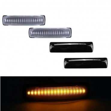 Dynamic Flowing LED Side Marker Lights Yellow Pair for Land Rover Range Rover Sport Discovery Freeland