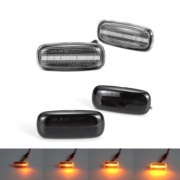 Dynamic Flowing LED Side Marker Signal Lights Lamp Pair For Audi A3 A4 S4 B6 B7 A6 C5 TT A8