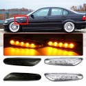 LED Side Indicator Repeater Lights Black/Clear For BMW E46 E60 E81 E83 E87 E90 E91 M