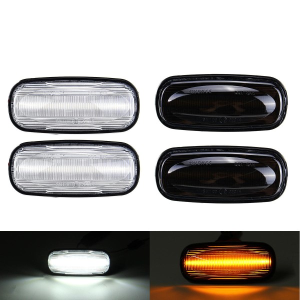 LED Side Marker Indicator Repeater Lights Amber/White for Land Rover Freelander Discovery Defender