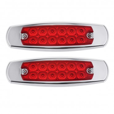 Pair 12V 0.8W 6000K 12LED Car Side Marker Lights Turn Signal Lamp for Truck Tailer