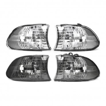 Pair Corner Light Lampshades Side Lamp Bulb Covers Set for BMW E38 7 Series 1999-2001