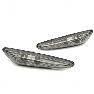 Pair Smoke Lens Side Marker Lights Cover Turn Signal Lamp Shell for BMW E46 E60 E61 X3 E83