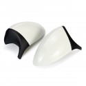 1 Pair Rear View Mirror Cover Cap M3 Style Glossy White For BMW E90 E91 E92 E93