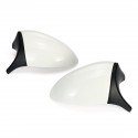 1 Pair Rear View Mirror Cover Cap M3 Style Glossy White For BMW E90 E91 E92 E93