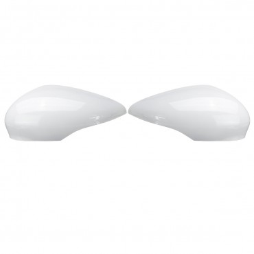 2PCS White Door Wing Mirror Cover Rear View Left Right Side For Ford Fiesta MK7 2009-2015