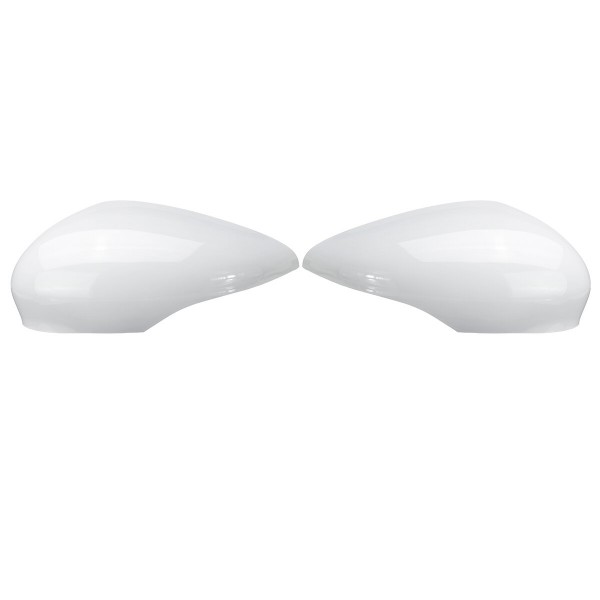 2PCS White Door Wing Mirror Cover Rear View Left Right Side For Ford Fiesta MK7 2009-2015