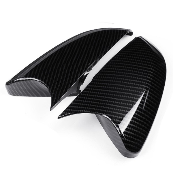 2Pcs Car Carbon Fiber Style Rear View Side Mirror Trim Cover Caps For Honda Civic 2016-18