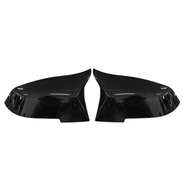 2Pcs Gloss Black Car Rear View Mirror Cover Cap For BMW F20 F21 F22 F30 F32 F36 X1 F87 M3