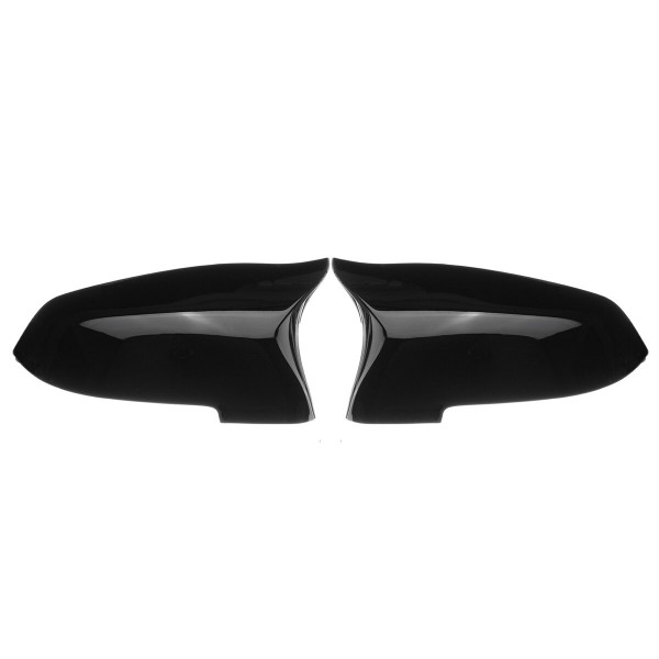 2Pcs Gloss Black Side Rearview Mirror Covers Caps For BMW 5 6 7 Series F10 F18 F11 F06 F07 F12 F13 F01 2014-16