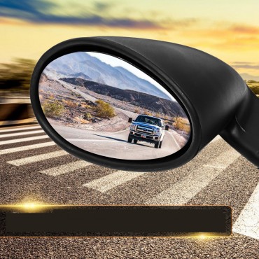 California Style Universal Car Door Side Mirror Rearview Vintage Matte Black L+R