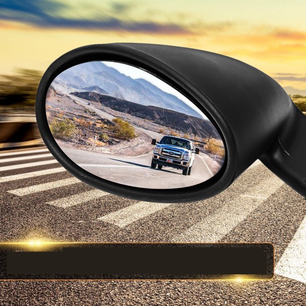 California Style Universal Car Door Side Mirror Rearview Vintage Matte Black L+R