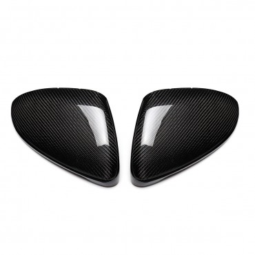 Carbon Fiber Door Side Car Mirror Replacement Cover Caps for VW Golf GTI MK7 2013 17