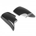 Carbon Fiber Look Door Wing Mirror Cover Case Replace Cap For BMW E46 E39 1998-2005