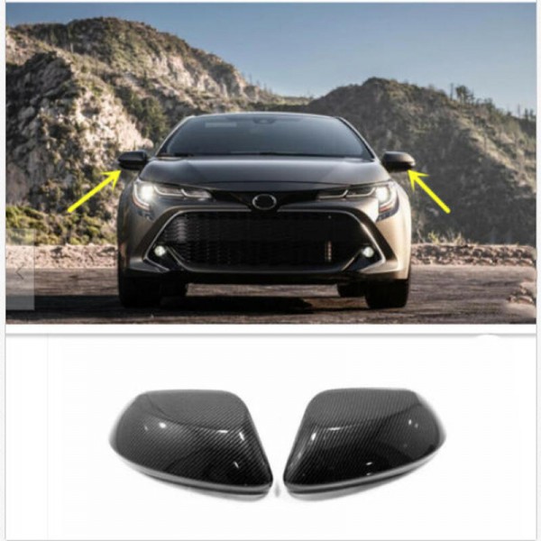 Carbon Fiber Style Side Car Rearview Mirror Cover For Toyota Corolla Hatchback 2019