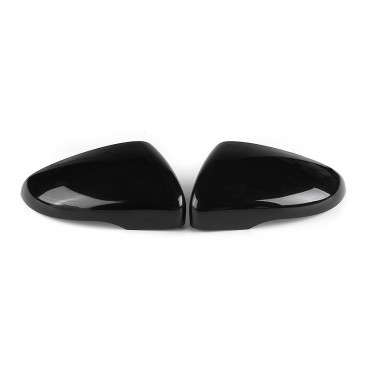 Gloss Black Left/Right Side Wing Door Rearview Mirror Cover Cap For VW Golf MK6 Touran