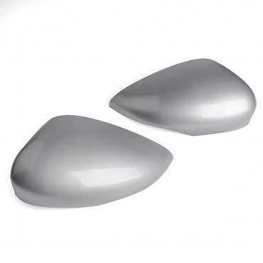 Left/Right Side Door Wing Rearview Mirror Cover Cap Silver For Ford Fiesta MK7 2008-2017