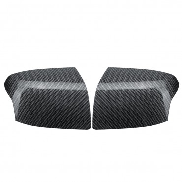 Pair Carbon Fiber Car Side Door N/S Primed Wing Mirror Cover Caps For Ford Focus Mk2 2005-2008