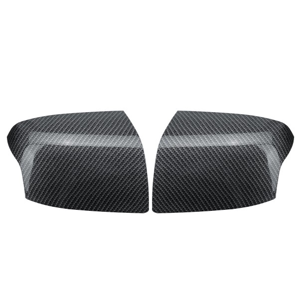 Pair Carbon Fiber Car Side Door N/S Primed Wing Mirror Cover Caps For Ford Focus Mk2 2005-2008