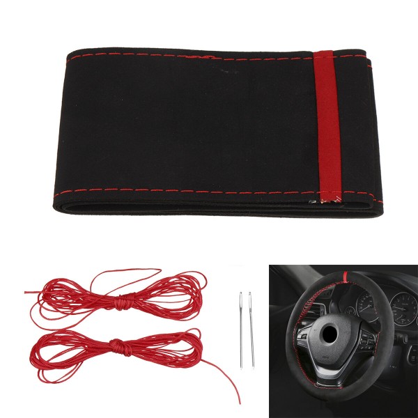 15inch 38CM Car Suede Fabric Steering Wheel Cover Universal for Vehicle Auto SUV