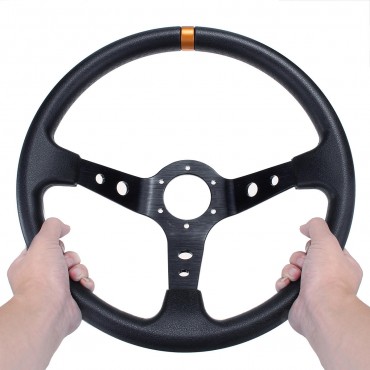 350mm Deep Dish 6 Bolt Wheels Car Racing Drifting Steering Wheel